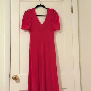 Banana Republic Elegant Red V-Neck Dress (Petite)